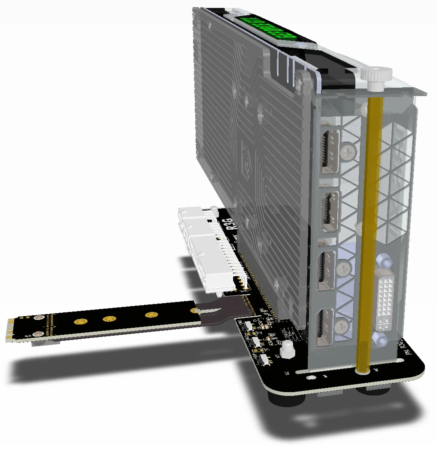 Cable elevador PCIe 4,0 X4, soporte para tarjeta gráfica externa, 64Gbs, M.2 Key M NVMe, Gen 4/3 eGPU, para ordenador portátil y Notebook - imagen 5