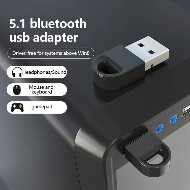 Adaptador USB Bluetooth 5,1 para ratón inalámbrico, receptor de Audio y música, transmisor Bluetooth 5,0, 1 unidad - imagen 2