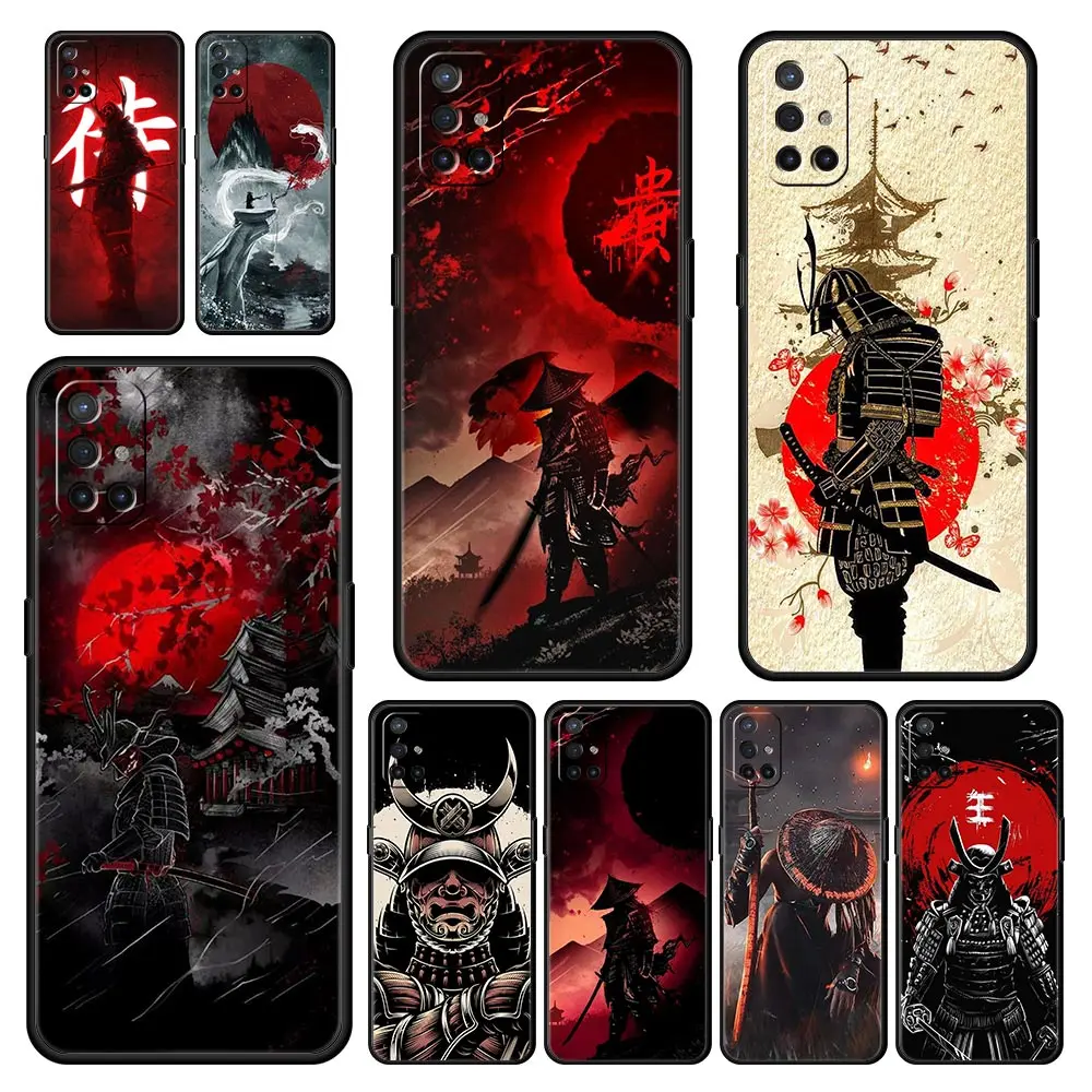 Pintura Japón Samurai Art funda de teléfono para OnePlus 10 9 Pro 9T 10R 9R 9RT 8T 8 7 6T 7T Nord 2T CE 2 5G N200 N10 N100 cubierta negra