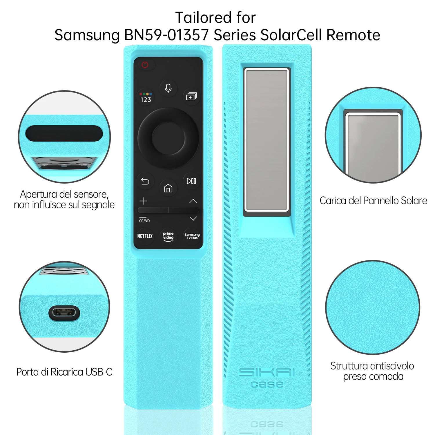 Funda de Control remoto para Samsung Smart TV, cubierta de silicona para teléfono móvil con célula Solar, BN59-01357A, 01357B, TM2140A, BN59-01358B, BN59-01363C - imagen 3