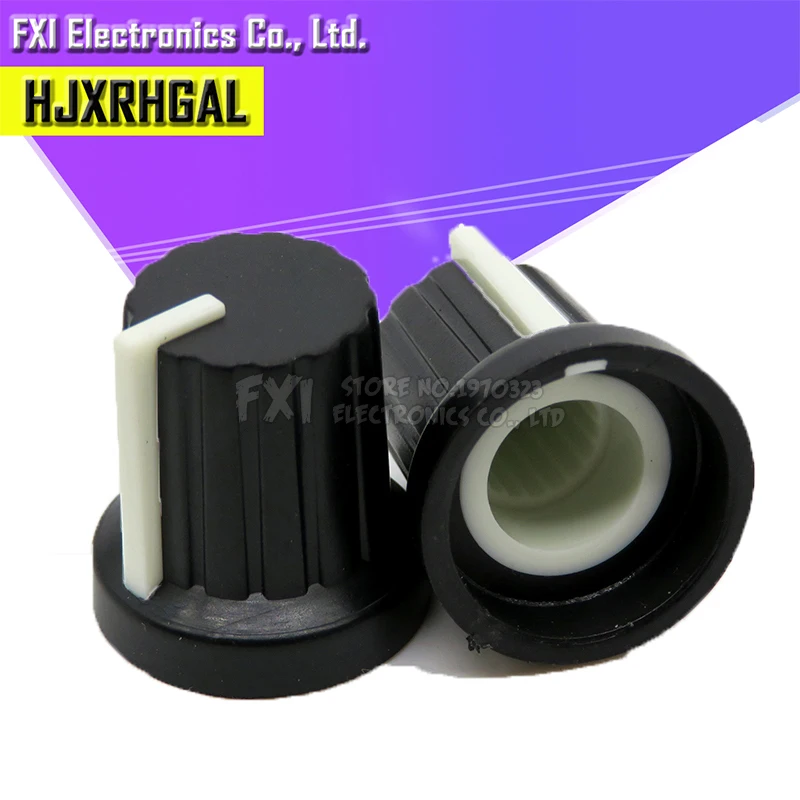 10 Uds gran oferta 6mm agujero del eje diámetro plástico roscado moleteado potenciómetro perillas tapas wh148 - imagen 3