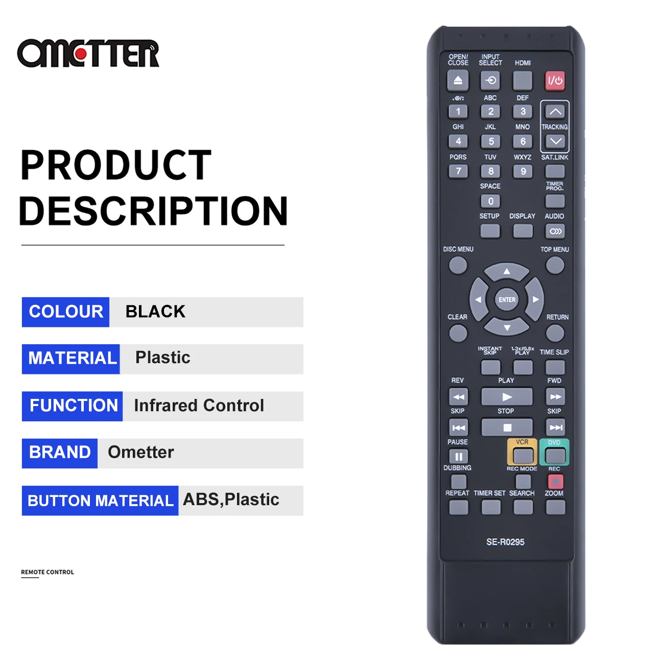 Mando a distancia de repuesto para Toshiba, grabadora de DVD, VCR, DVR620KU, SE-R0295, DKVR60KU, D-VR620, DVR610KU, D-VR610KU, D-VR620KU, DVR620KC, D-VR610 - imagen 4