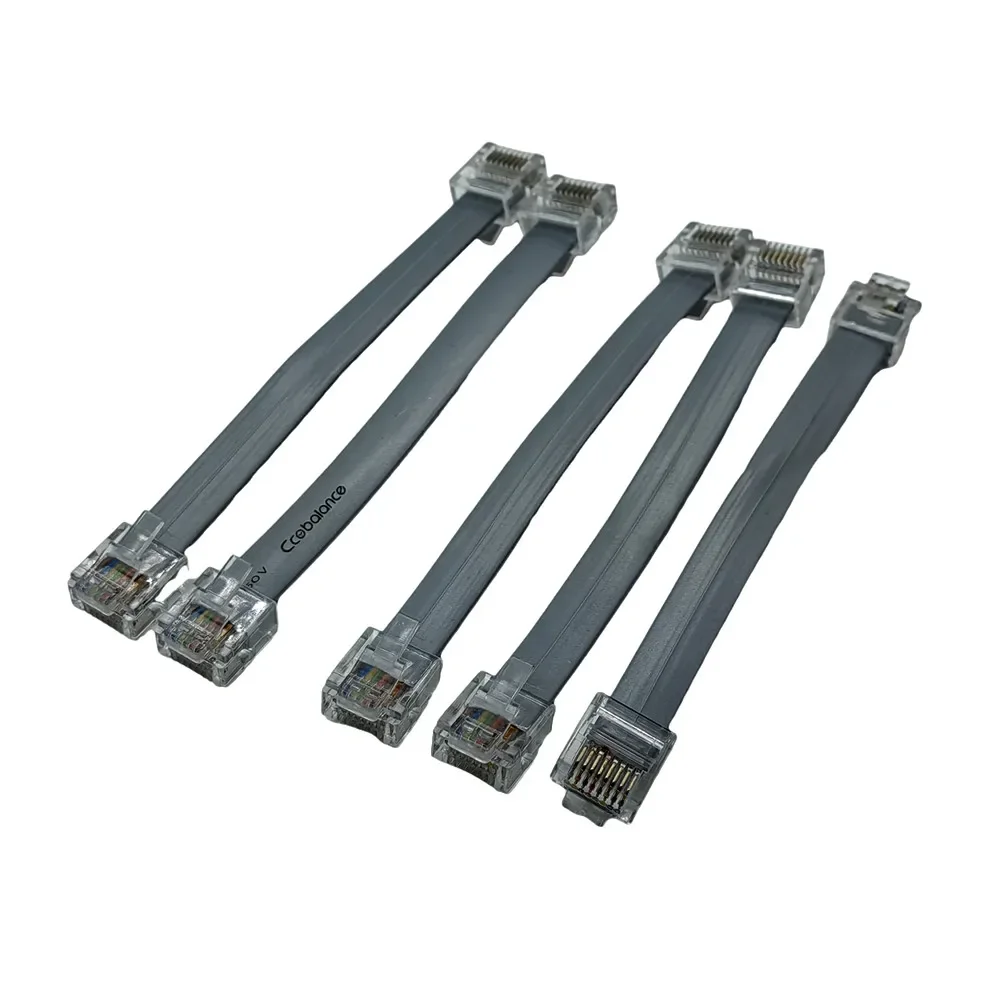 10cm 20cm 30cm 60cm 1m 1,5mCable 8P8C Cable plano de red Ethernet UTP RJ45 parche LAN cable Color negro/gris - imagen 2