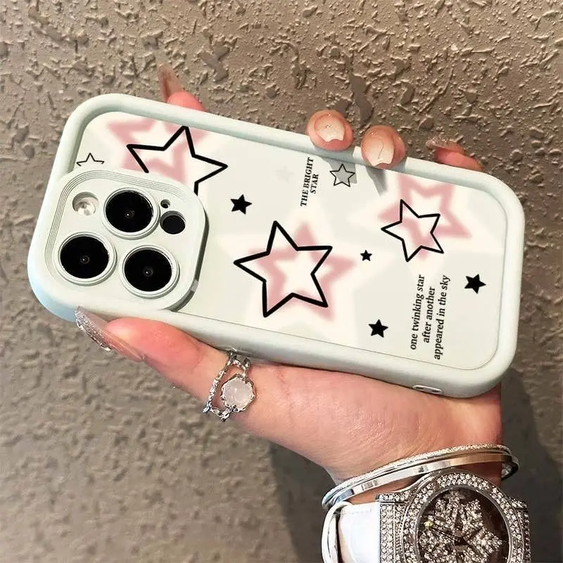 Funda bonita de estrellas rosas para Samsung A16 A15 A35 A55 A54 A34 A33 A53 A52 A13 A14 4G S25 S24 Ultra S22 S23 Plus FE, funda a prueba de golpes - imagen 3