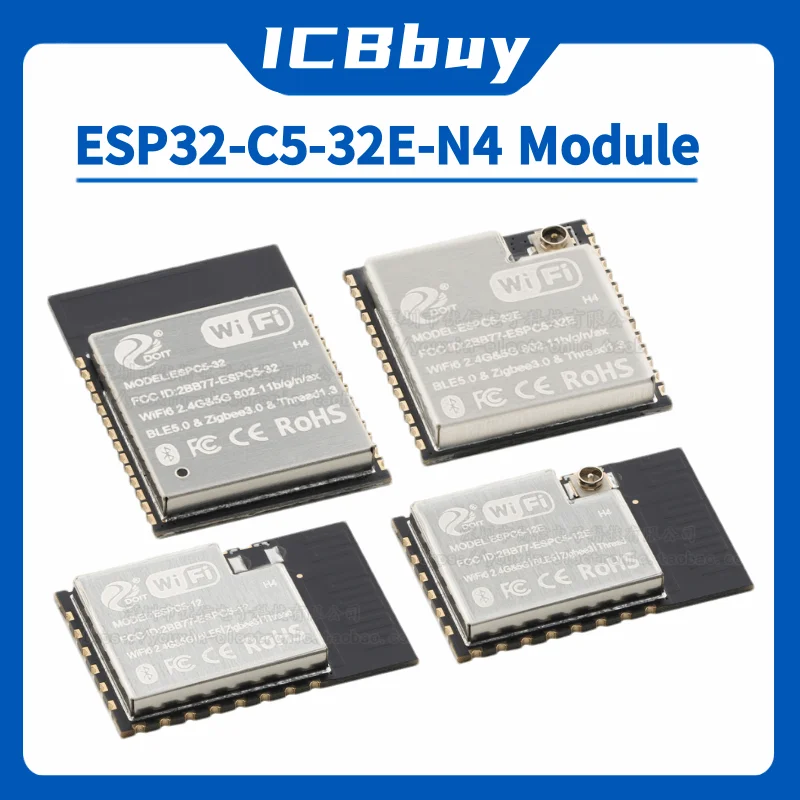 ESP32-C5-N4 ESP32C5 WiFi 6 Placa de desarrollo de doble banda 2,4G 5G compatible con módulo ESP32 para proyectos IoT