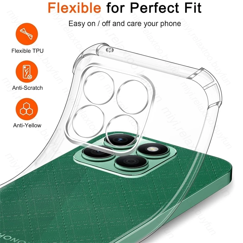 Funda de silicona a prueba de golpes para Honor X6 X6S X6C X6A X6B X7 X7A X7B X7C X8 X8A X8C X8B, funda transparente ultrafina - imagen 2