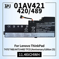 Batería Lenovo ThinkPad T470 T480 A475 A485 Reemplazo 11.46V 24Wh