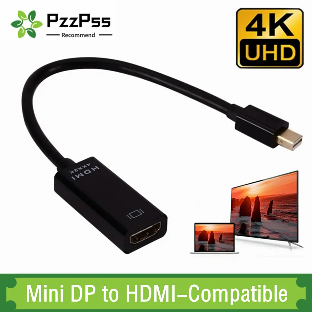 Cable adaptador Mini DP a HDMI 4K/1080P macho a hembra convertidor DisplayPort a HD para Macbook Pro Air Mac Surface Pro