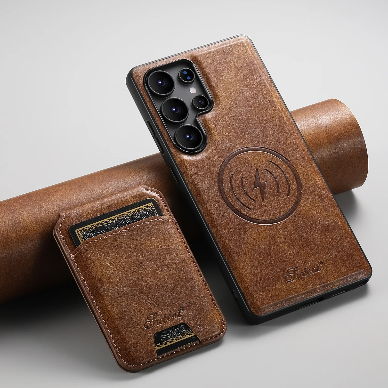 Funda con soporte magnético desmontable para Samsung Galaxy S25 S24 S23 S22 Ultra Plus, funda de cuero tipo billetera, Fundas de carga inalámbrica - imagen 2