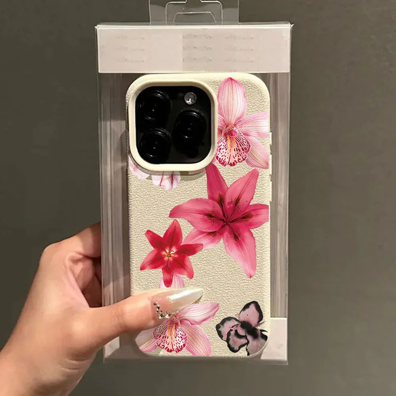 Funda de teléfono con diseño Floral rosa a la moda para iPhone 17 16 15 14 13 12 11 Pro Max XS X XR 16 Plus 16e cubierta de silicona suave a prueba de golpes - imagen 3