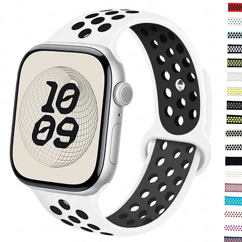 Correa deportiva para Apple Watch Ultra 3 49mm S11 46/42mm 45mm 44mm 40mm 41mm pulsera iWatch Series 10 8 7 6 4 5 9 SE banda de silicona