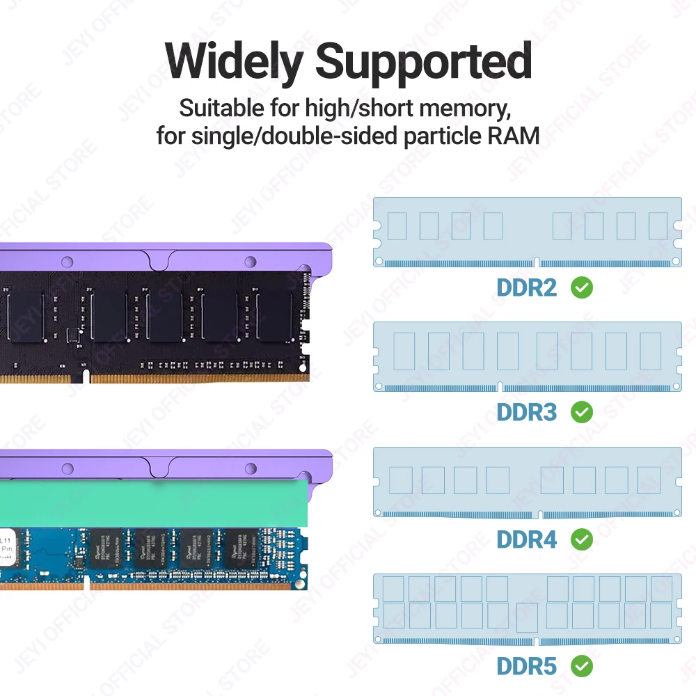 JEYI-disipador de calor de memoria RAM, Enfriador de memoria RAM, disipador de radiación DDR para PC DIY DDR2 DDR3 DDR4 - imagen 5