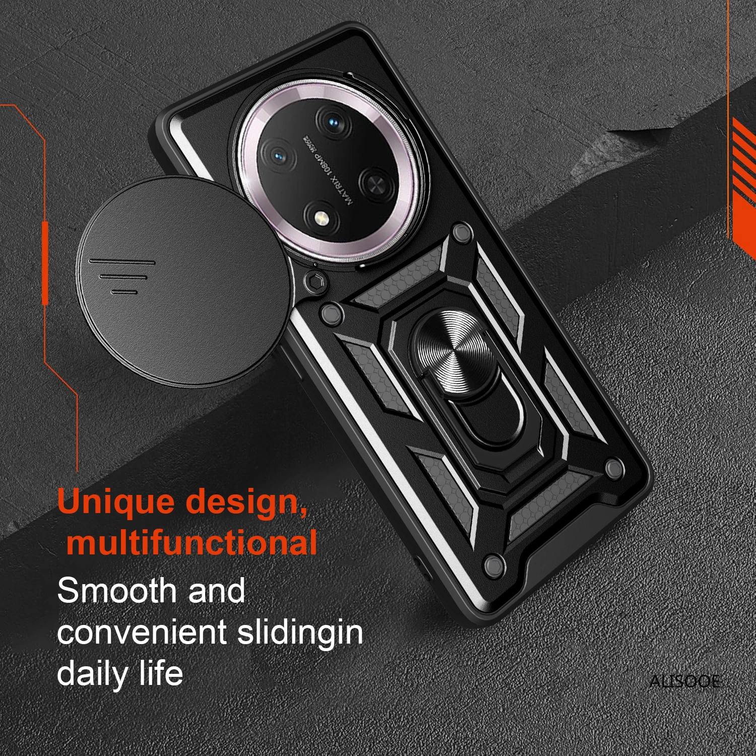 Para Honor Magic 7 Lite Funda Armor Slide Cámara anillo soporte protección contraportada para Honor Magic 7 Lite 5G Funda - imagen 5