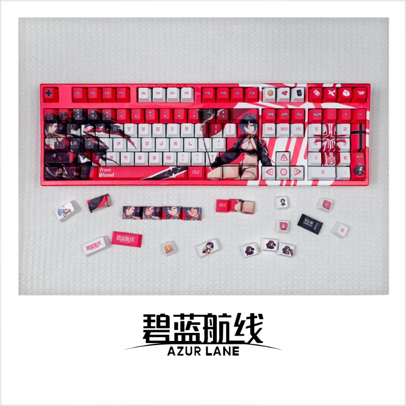 Azur Lane-teclas personalizadas PBT Cherry Profile, bonitas teclas de punto de Anime para juegos, Wooting Wob Crush80, Teclado mecánico - imagen 3