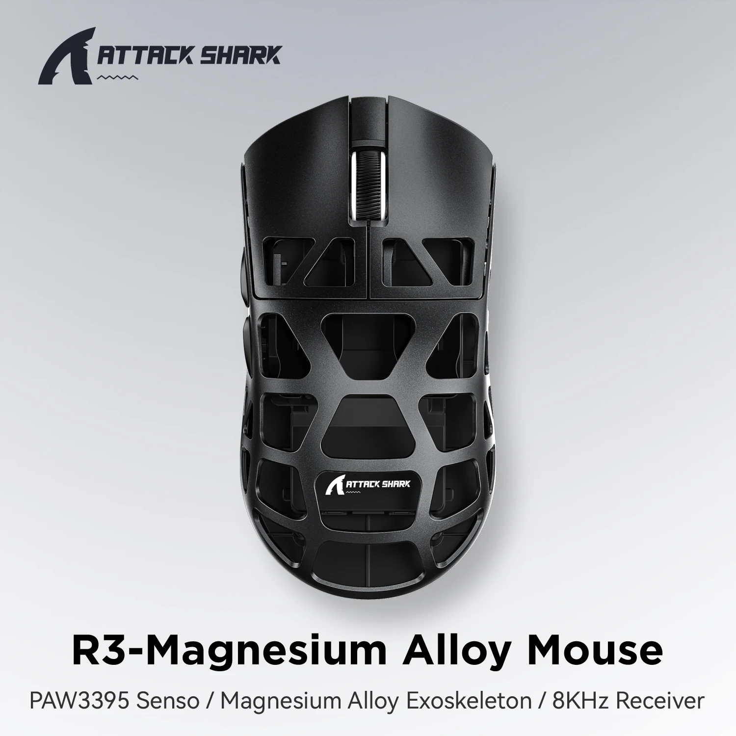 Ratón inalámbrico Attack Shark R3 de aleación de magnesio 8K, modo Tri, Sensor PAW3395, controlador de nube Web, ratón para juegos FPS de alta potencia de 8000Hz - imagen 2