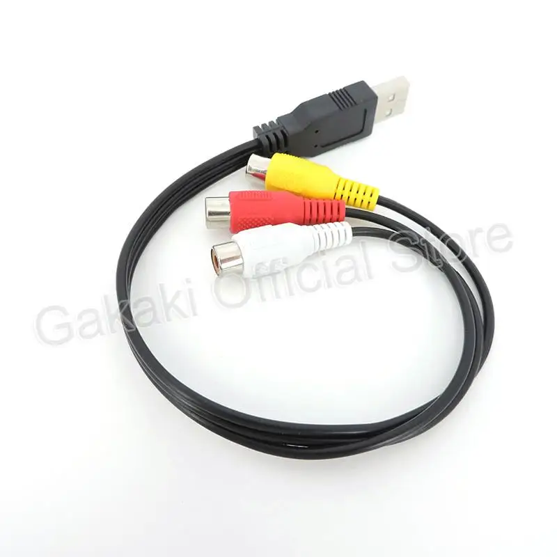 Adaptador USB macho a 3 RCA AV hembra, convertidor de Audio, conector de Cable de vídeo para HDTV, TV, Cable de Cable - imagen 4