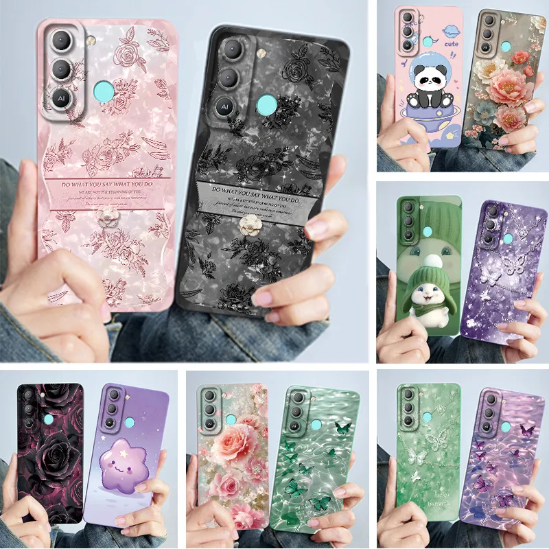 Funda Pop 5 Lte para Tecno Pop 5 Lte moda simplicidad flores suave silicona líquida funda de teléfono Coque Fundas carcasa de parachoques