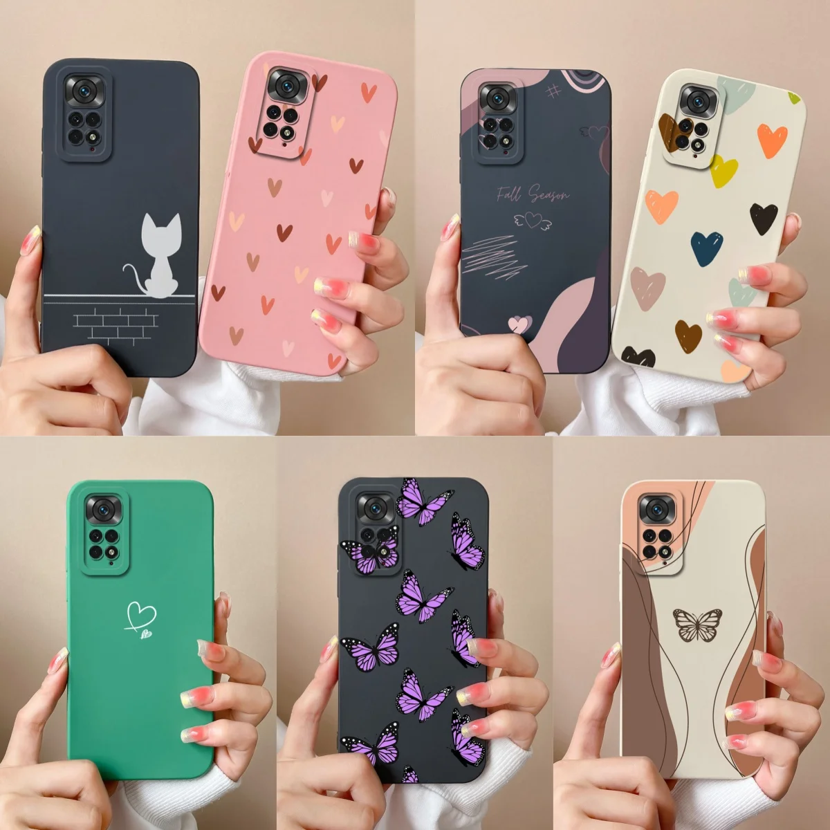 Para Redmi Note 11S 4G 5G Funda de teléfono amor corazón silicona líquida protección de cámara contraportada para Xiaomi Redmi Note11S 11 S Funda