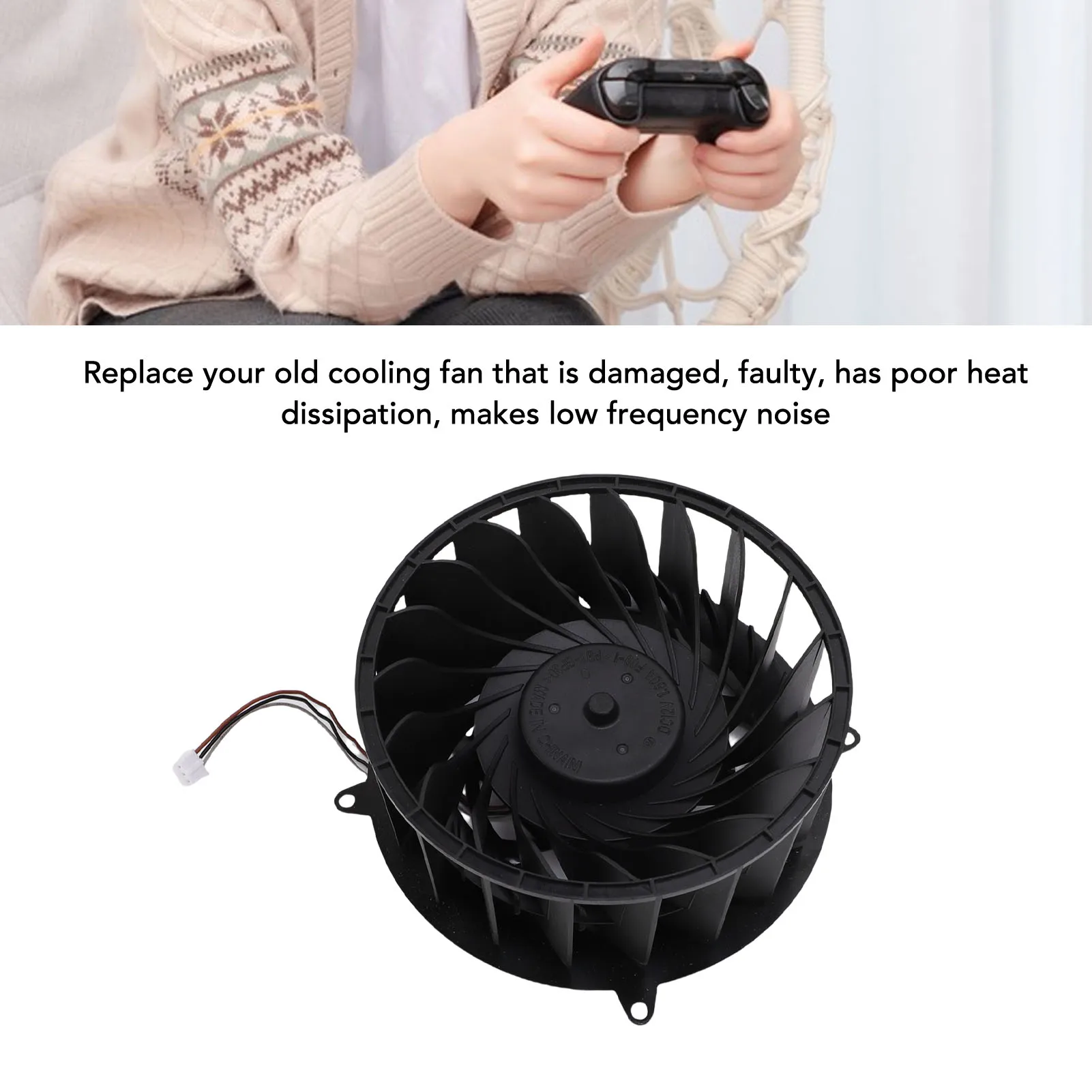 Ventilador de refrigeración interno para Sony PS5 Pro CFI-70XX CFI-7000 CFI-7021 19 aspas DC 12V 1.80A conector de 3 pines ventilador enfriador de consola de juegos - imagen 2