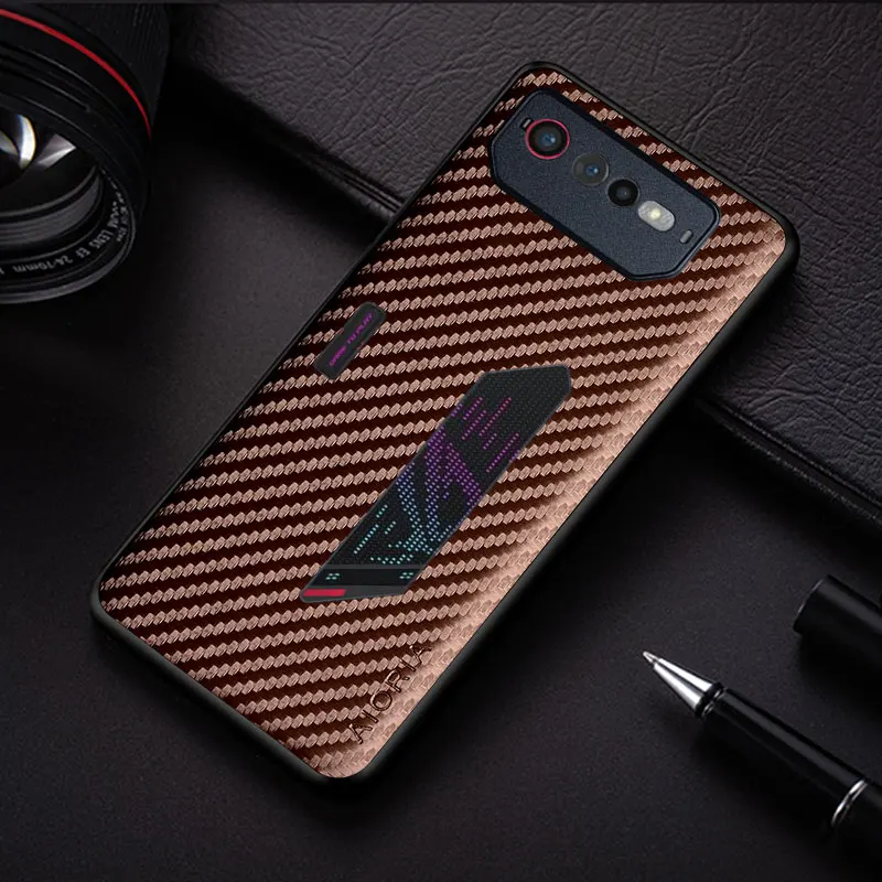 Funda delgada a prueba de golpes de fibra de carbono para Asus ROG Phone 7 6, funda protectora antideslizante de cuerpo completo para teléfono - imagen 3