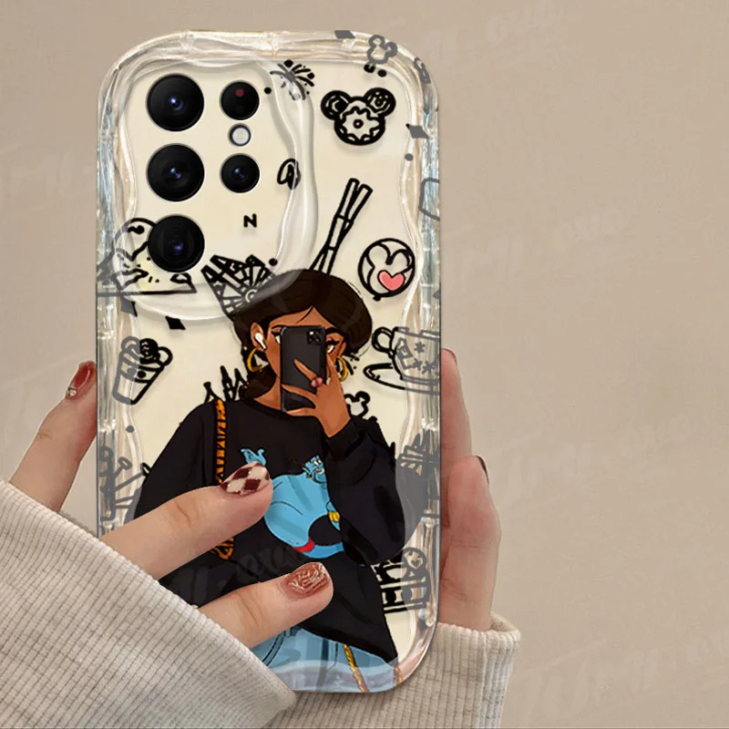 Disney Princess Belle Ariel 3D Wave Case para Samsung Galaxy S24 Ultra S23 S22 Plus S21 S20 FE A25 A55 A35 A15 A05 A05S Cover - imagen 5