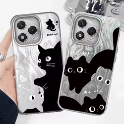 Artistic Embracing Black Cat Phone Cases for Honor 400 200 Pro Magic 7 5 Lite X9a X9c X8a X8b X8c TPU Shell Silicone Back Cover