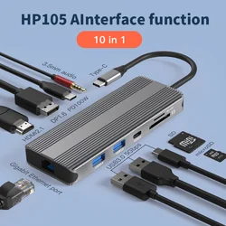 Blueendless Hub USB-C 10 en 1 con HDMI 8K 120Hz, Lector SD y Audio