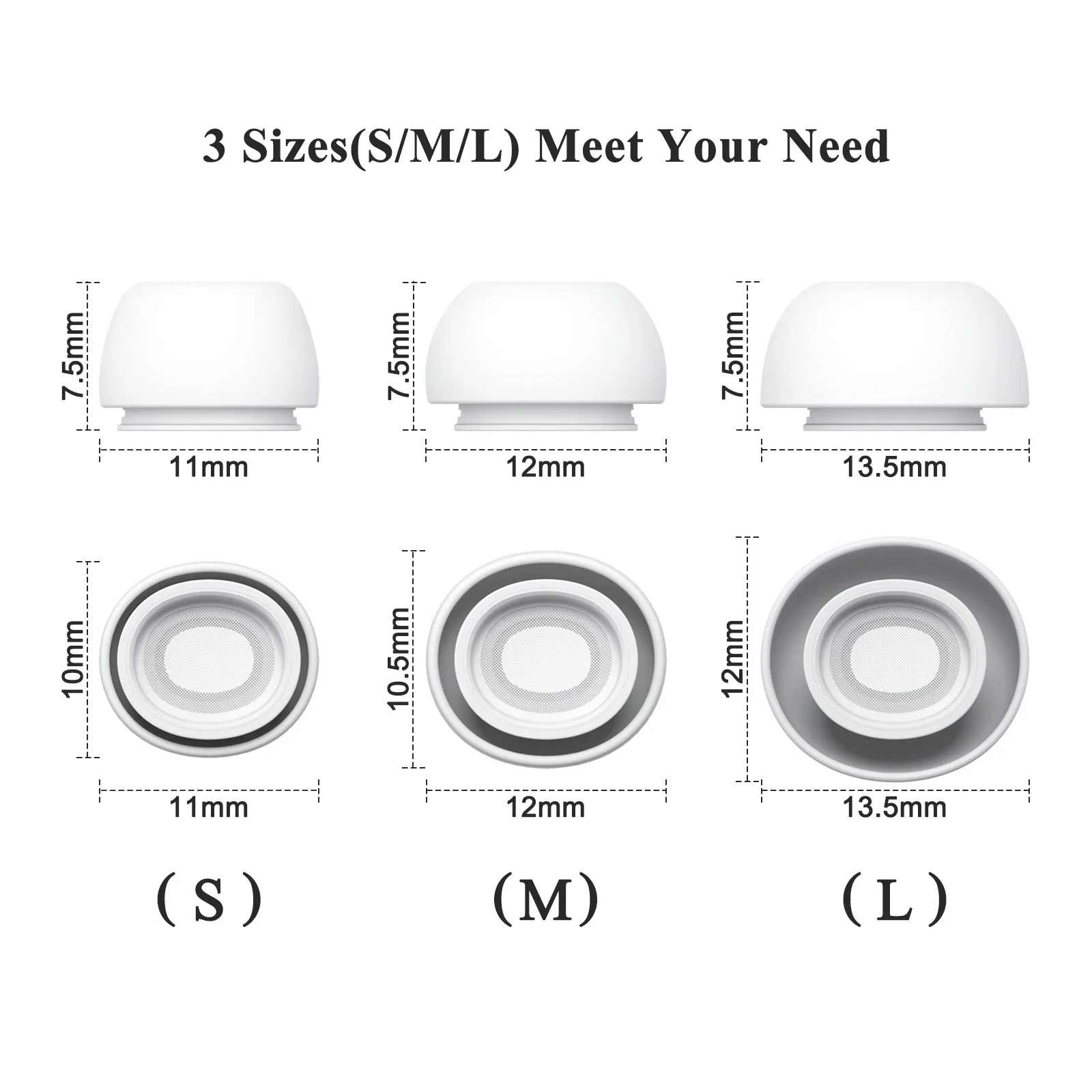 6 pares de almohadillas de silicona líquida para Airpods Pro 1 2 almohadillas reductoras de ruido tapones para los oídos de repuesto vienen con lápiz de limpieza - imagen 3