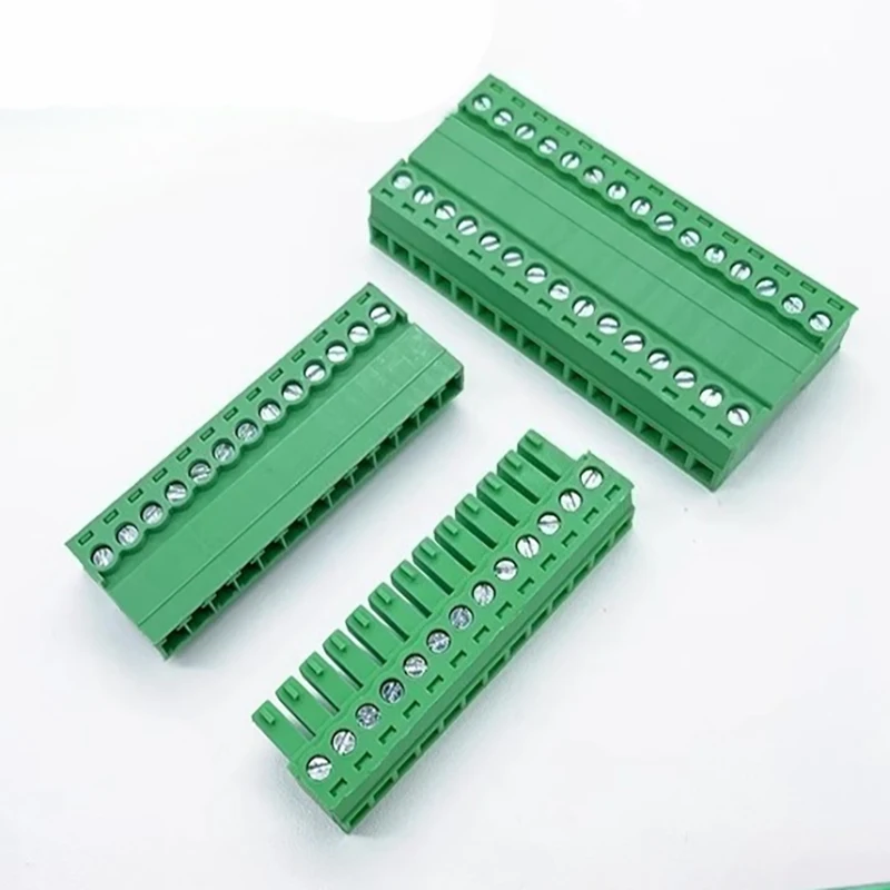 5 pares 2EDGRK 15EDGRK-3.5mm 3,81mm 2-24P enchufe de tornillo de ángulo recto macho + hembra 28-16AWG conector de bloque de terminales de tornillo de cable