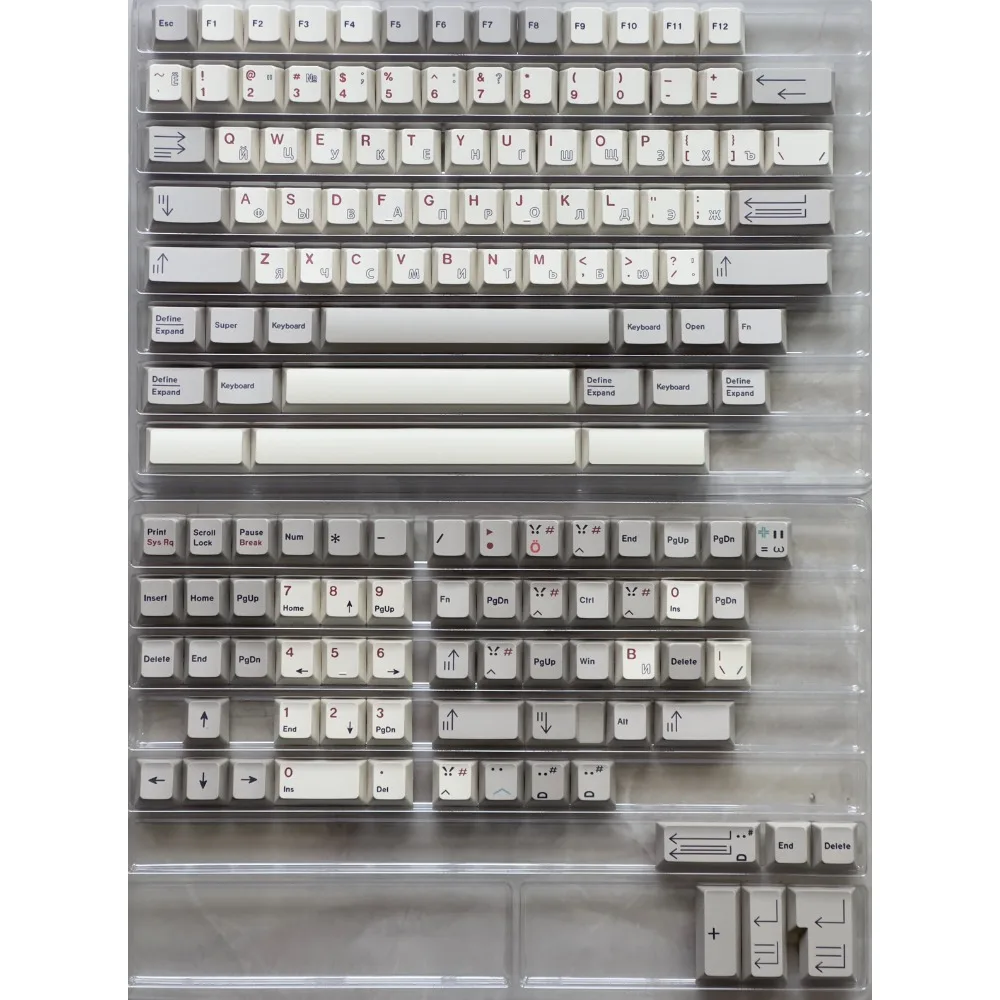Teclas rusas huecas Retro 6085 perfil de cereza PBT 145 teclas accesorio de juego tallado frontal teclas ergonómicas teclado mecánico - imagen 5