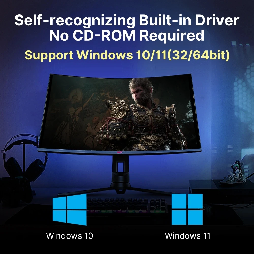 Adaptador USB WiFi 7 BE6500 2,4G/5G/6GHz tarjeta de red inalámbrica USB3.0 de tres bandas 6500Mbps 802.11BE para PC Win10/11 - imagen 5