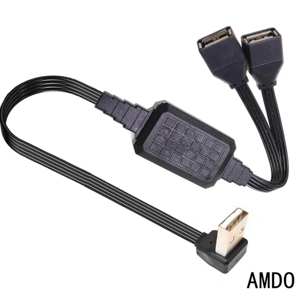 Datos duales USB 2.0 a 1 enchufe y 2 enchufes, alimentación y distribuidor, cable de carga USB, cable de extensión - imagen 2