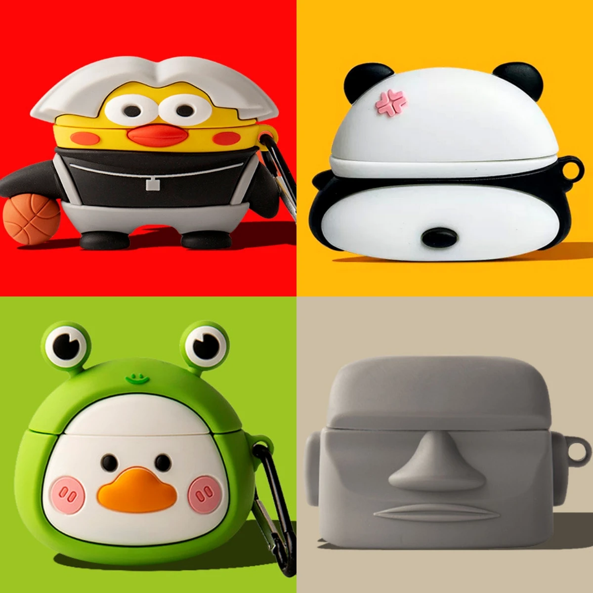 Para Honor EarBuds X6 funda 3D pato de dibujos animados lindo funda suave de silicona Honor EarBuds X6 funda protectora a prueba de golpes