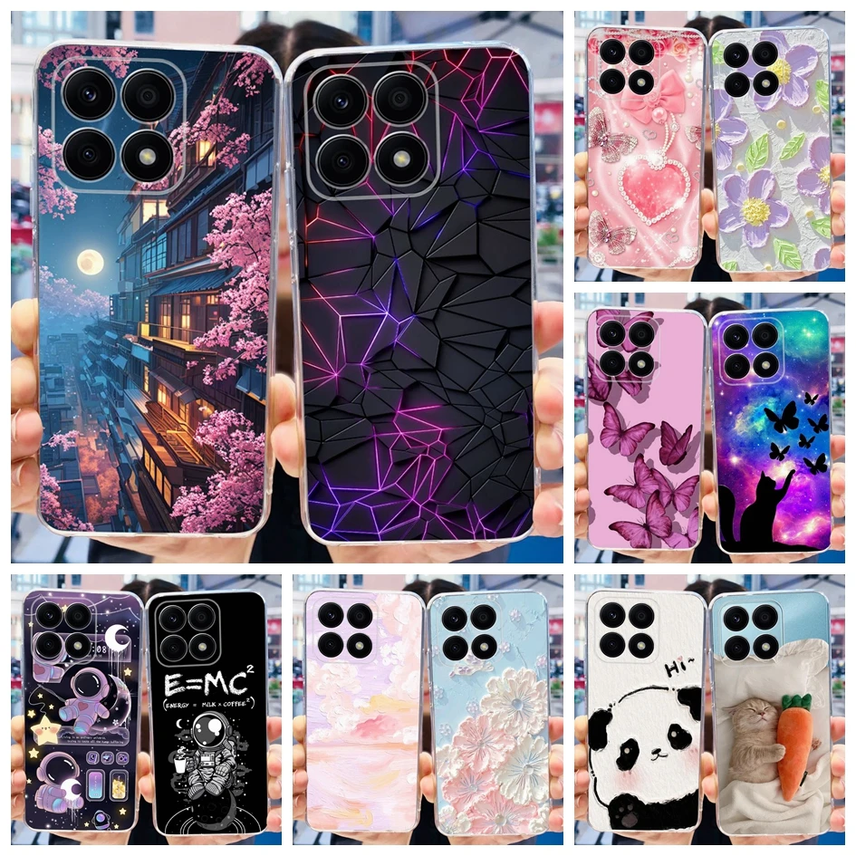 Funda de lujo con flores de mármol para Honor X8a, carcasa de silicona suave y delgada para teléfono Honor X8a, 4G, CRT-LX1, CRT-LX2