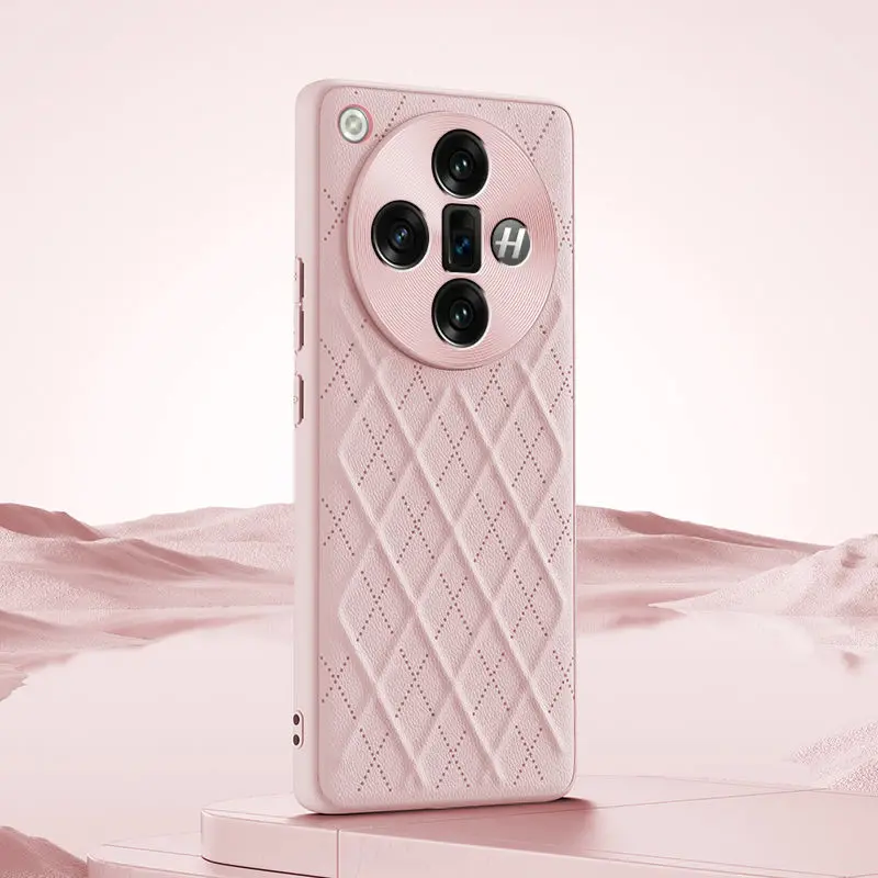 Funda para OPPO Find X7 Ultra a la moda, cubierta de protección de lente de Metal de cuero de diamante ultrafino, a prueba de golpes - imagen 2
