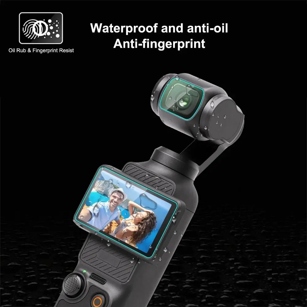 3/4 Uds Protector de pantalla de vidrio templado antiarañazos lente de cámara de acción película protectora de vidrio 2.5D para DJI OSMO Pocket 3 - imagen 3
