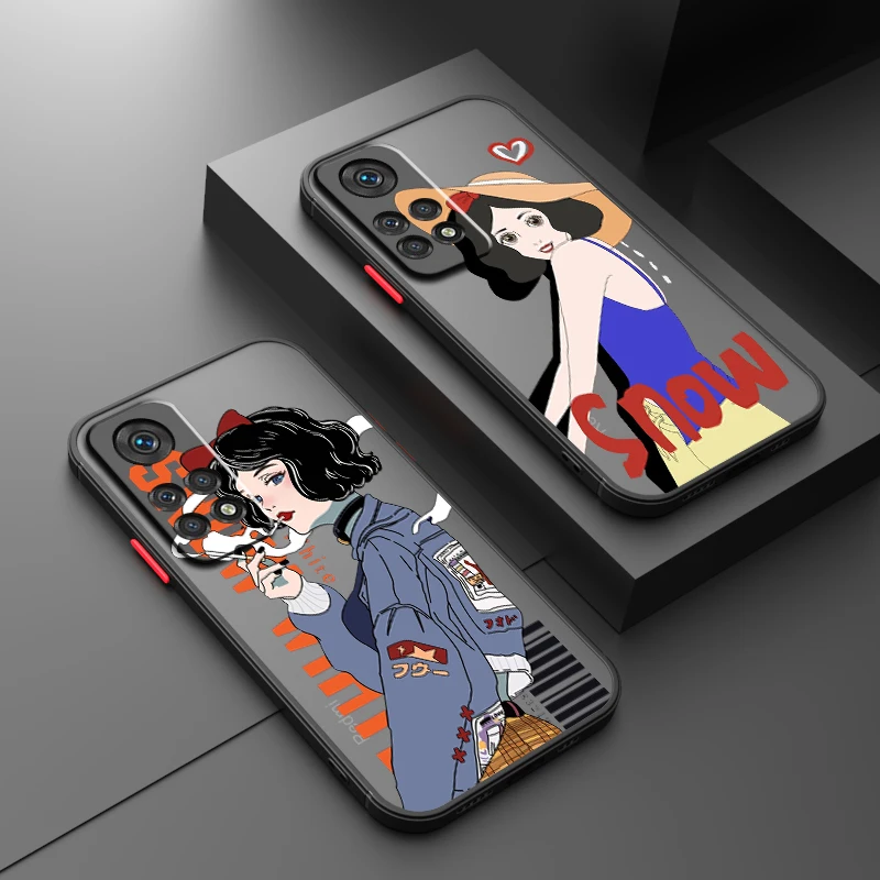 Disney Blancanieves translúcido para Redmi Note 13R, 13, 12, 12S, 12T, 11, 11T, 11E, 10 Pro Plus, 5G, funda trasera para teléfono - imagen 2