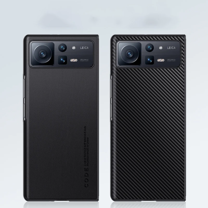 Funda de cuero de lujo para Xiaomi Mix Fold 2, armadura de fibra de carbono a prueba de golpes, bordes suaves, cubierta de teléfono para Xiaomi MixFold MixFold2 - imagen 3