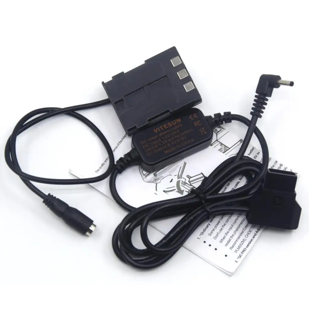 DR-20 acoplador CC NB-2L batería simulada + D-TAP Dtap 12-24V a 8V Cable reductor ACK-DC20 para Canon PowerShot G9 S40 S45 S50 S55 S60 - imagen 3