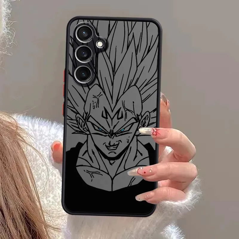 D-Dragon Ball Cool Vegeta Anime Cover For Samsung Galaxy S25 S24 S23 S22 FE Plus Ultra 5G Frosted Translucent Phone Case - imagen 3