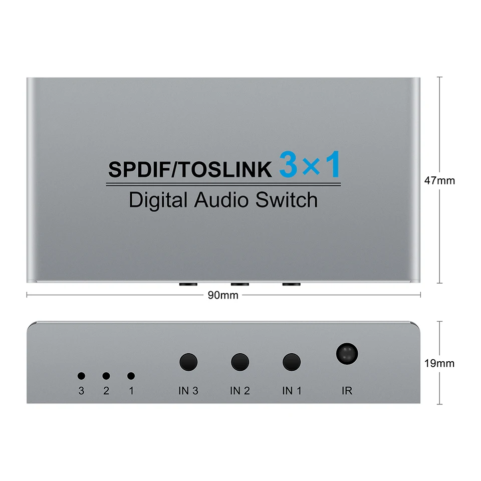 Interruptor de Audio Digital óptico 3 en 1, divisor Spdif Toslink 3x1, Cable óptico SPDIF, compatible con caja DTS AC3 para reproductor de CD y DVD - imagen 4