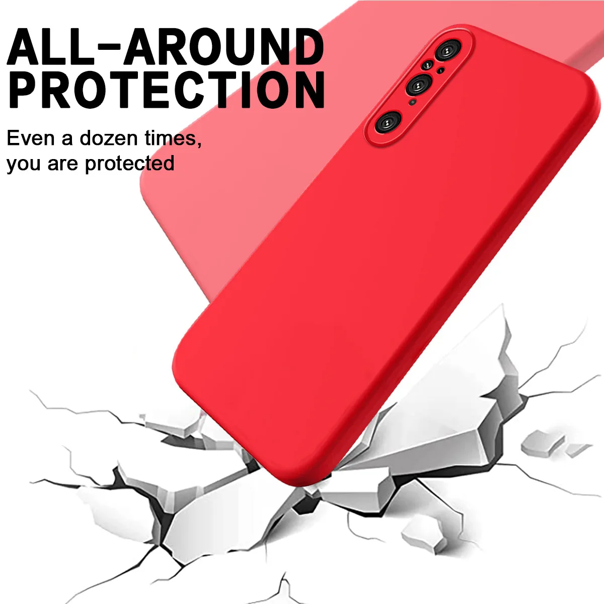 Funda protectora completa de silicona líquida para Sony Xperia 5 10 1 VII VI ii 1 10 5 IV iii, carcasa de Gel suave, funda mate de goma - imagen 4