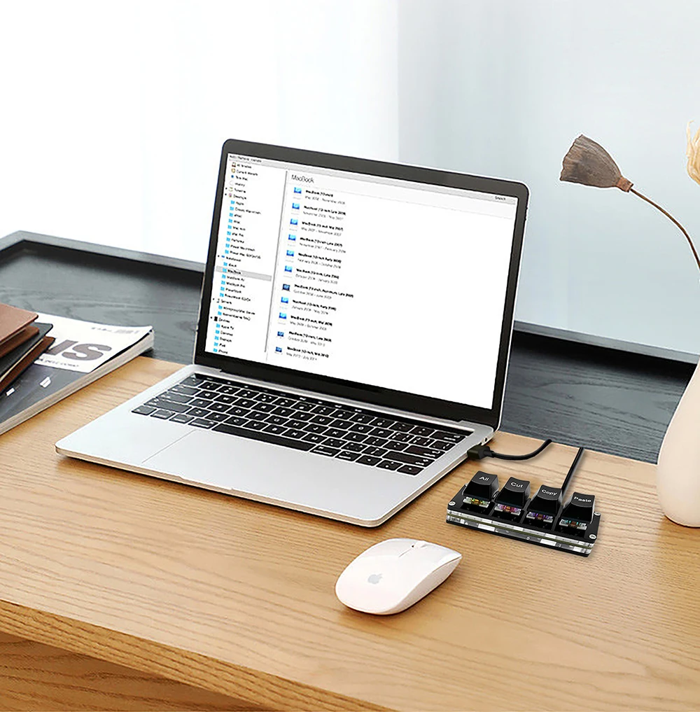 Mini 4 teclas seleccionadas todo corte copiar pasta Macro Pad Ctrl A X C V atajo teclado de una mano RGB teclado mecánico para juegos tecla OSU - imagen 5