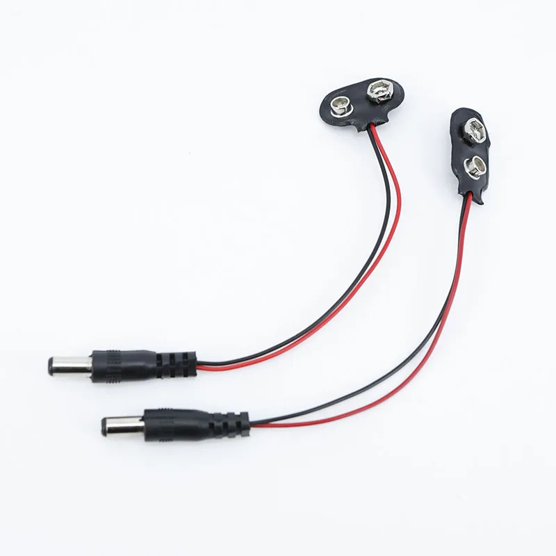 DC 5,5x2,1 MM a 9V batería T I tipo Clips conector hebilla conectar cables negro rojo Cable conexión A7 - imagen 2