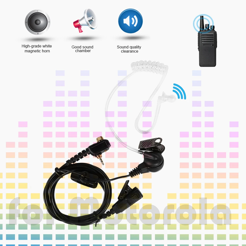 Auricular con micrófono para walkie-talkie, tubo de aire, compatible con Radio Motorola MTH850, MTP850, MTS850, MTH800, MTH600, MTH650, PTT - imagen 2