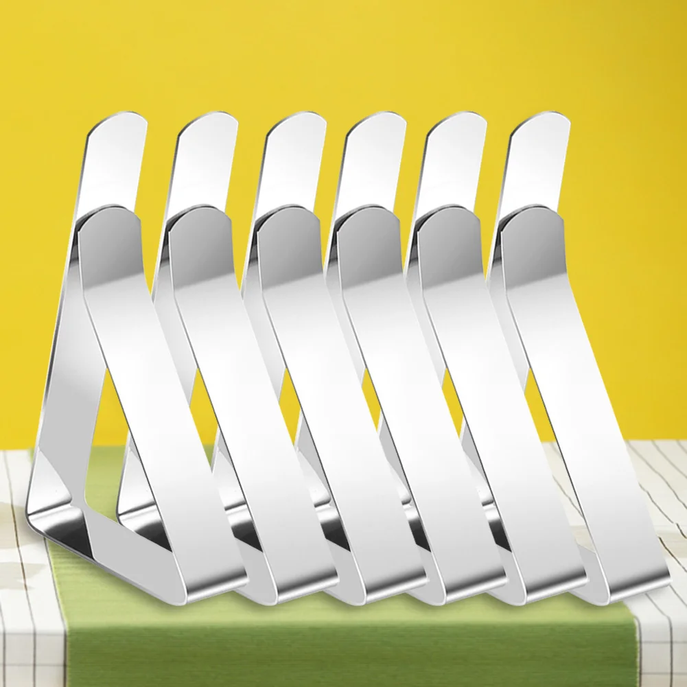 Clips de acero inoxidable para mantel de mesa, Clips de sujeción de hasta 1,7 pulgadas de grosor, resistentes al viento, para fiesta, Picnic, barbacoa, 4/6/8 piezas - imagen 5