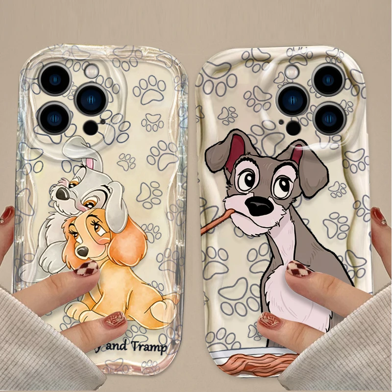 Funda mate Disney Lady and the Tramp para iPhone 16, 15, 14, 13, 12, 11 Pro Max X XR XS 8 7 Plus SE 2020, funda de silicona TPU a prueba de golpes