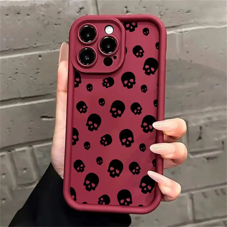 Funda de teléfono suave de TPU para Apple iPhone 16e 11Pro 14 16 Plus XS XR 12 Mini 15 Plus 13 Pro MAX 11 Skull Cool - imagen 5