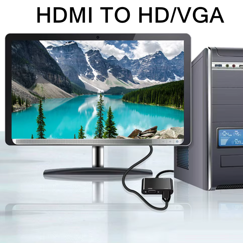 Adaptador VGA a HDMI para PC Monitor Proyector - imagen 3