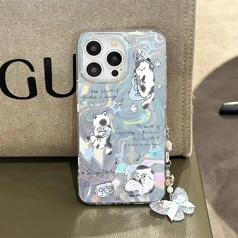 Funda Pandent con lazo y mariposa para iPhone 16 15 13 12 Pro 14 12 11 Pro Max 16 15 14 7 8 Plus XS Max XR X 16E SE 2020 - imagen 5